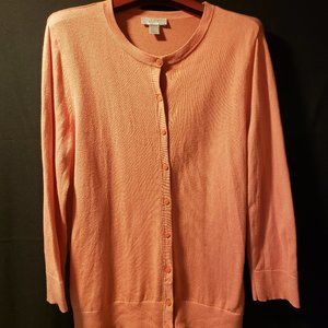 Loft outlet cardigan knit sweater size large orange